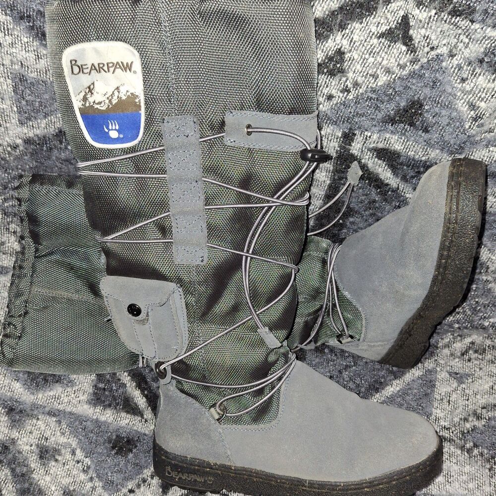Rare Bearpaw Size 7 1277W - Boreal Tall Winter Boots Wool Blend Lining Sheepskin